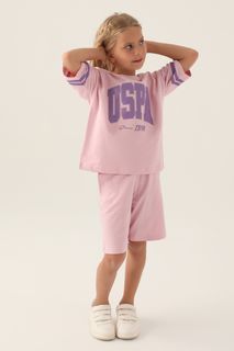 Костюм повседневный детский U.S. POLO Assn. US1837-V1, розовый, 158