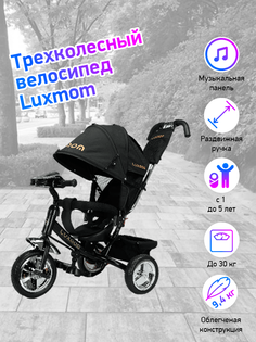 Велосипед 3-колесный Luxmom 5588 Черный