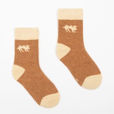 Носки детские с верблюжьей шерстью, цвет ореховый, р-р 18 (6-8 лет) Hobby Line