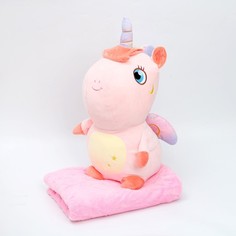 Мягкая игрушка «Единорог», с пледом, цвет розовый No Brand