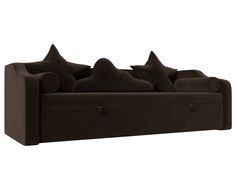 Детский диван-кровать Рико микровельвет коричневый Лига Диванов