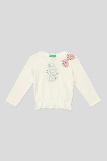 Футболка с длинным рукавом Benetton 3096G104P, Белый, 82