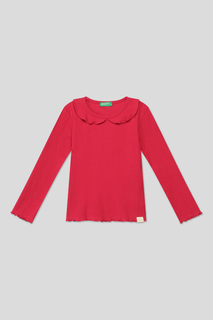 Футболка с длинным рукавом Benetton 3F1AG10AV, розовый, XX