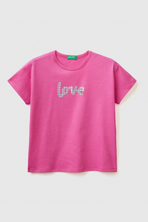 Футболка Benetton 3096C10AS, Розовый_1Y8, L