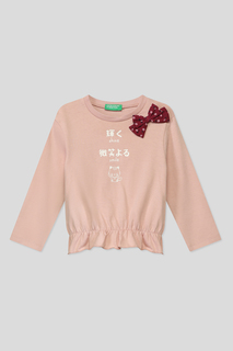 Футболка с длинным рукавом Benetton 3096G104P, розовый, XX