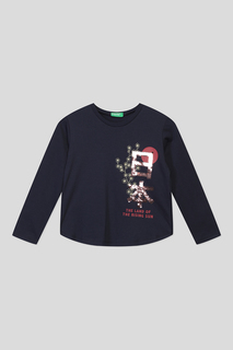 Футболка с длинным рукавом Benetton 3096C107D, темно-синий, L