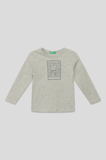 Футболка с длинным рукавом Benetton 3096G10AS, Серый, YS
