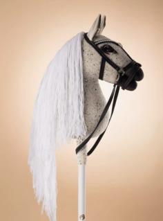 Мягкая игрушка Hobbyhorse Newstars H0001 Лошадка на палке белый муар 74 70 см
