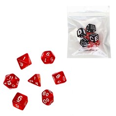 Набор кубиков для D&D (Dungeons and Dragons, ДнД) "Время игры", серия: D&D, 7 шт, красные