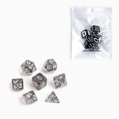 Набор кубиков для D&D (Dungeons and Dragons, ДнД) "Время игры", серия: D&D, 7 шт, черные