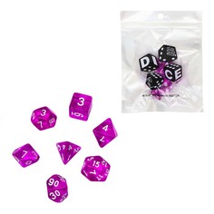 Набор кубиков для D&D (Dungeons and Dragons, ДнД) "Время игры", серия: D&D, 7 шт, пурпурны