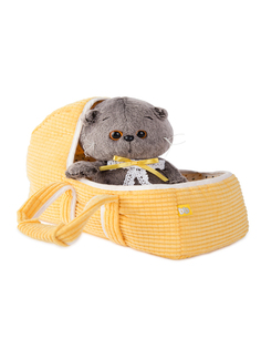 Мягкая игрушка BUDI BASA Кот Басик Baby в люльке, 20 см
