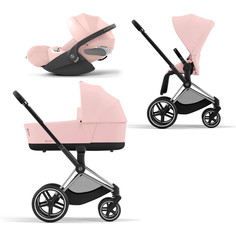 Коляска детская Cybex Priam-4-mix-3-1 СР4-3-1-Chrome-Black-PeachPink