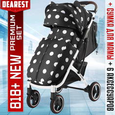 Прогулочная коляска Dearest 818 Plus NEW White Premium Set Micky с сумкой для мамы