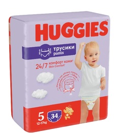 Подгузники-трусики Huggies Skin Comfort 5 (12-17 кг) 34 шт