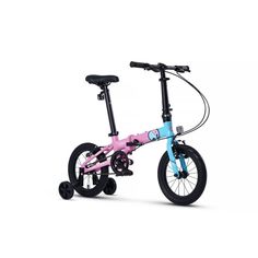 Велосипед Складной Maxiscoo S007 PRO 14 (2024) Розовый с Синим MSC-007-1408P