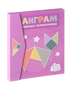 Магнитная головоломка Kids Zone Танграм с заданиями, розовый