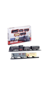 Детская железная дорога Rail King Поезд Локомотив со светом и звуком на батарейка,19051-2