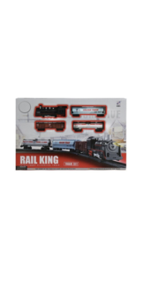 Детская железная дорога Rail King Поезд Локомотив со светом и звуком на батарейка,19033-4