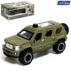 Игрушечная машинка Автоград Джип Армия металл, 1:24, двери, инерция, зеленый