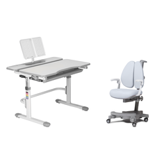 Растущая парта и кресло с подлокотниками Cubby Freesia, Brassica Grey