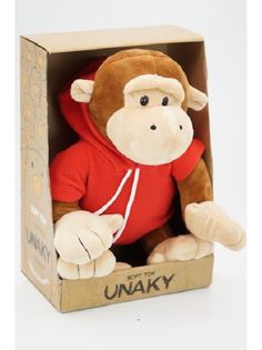 Мягкая игрушка Unaky Soft Toy обезьянка Леся 22-28 см коричневый; бежевый; красный