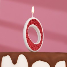 Свеча в торт на шпажке "Рубиновая коллекция", цифра 0, 5,5х3 см, рубиновая Страна Карнавалия