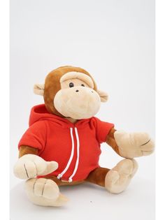 Мягкая игрушка Unaky Soft Toy Обезьянка Леся 22-28 см коричневый; белый; красный