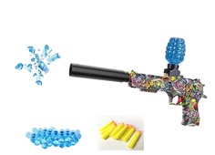 Пистолет игрушечный с глушителем MSN Toys с АКБ 2 в 1 орбизы, мягкие пули 32 см G930-4