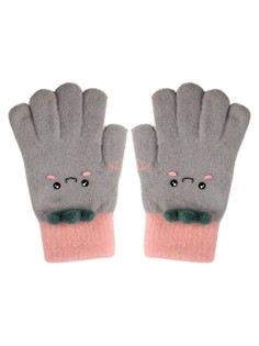 Перчатки детские Little Mania ZW-ANG115, серый, розовый, 14