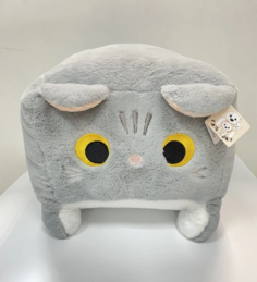 Мягкая игрушка Кот -кубик, пушистый, серый 45 см, Котокуб Original Toys