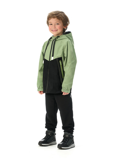 Ветровка Детская Oldos Райн, Черный_зеленый, 110