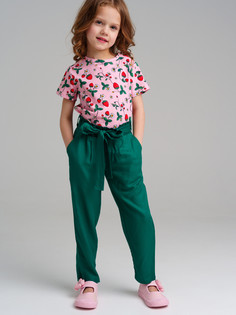 Брюки детские PlayToday 12422047, зеленый, 98