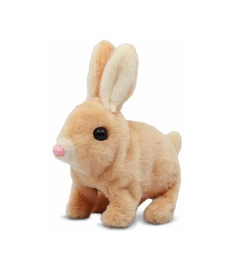 Кролик интерактивный на батарейках бежевый Мягкая игрушка прыгающий Зайчик No Brand
