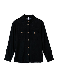 Рубашка детская PlayToday 12421641, черный, 152