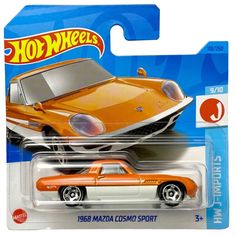 Базовая машинка Hot Wheels 1968 MAZDA COSMO SPORT, оранжевая