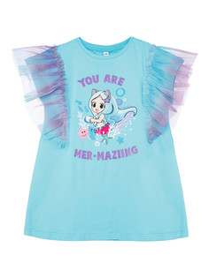 Платье детское PlayToday 12422304, голубой, 110