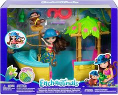 Игровой набор Enchantimals Джунгли-лодка Мерит Мартыша, 15 см