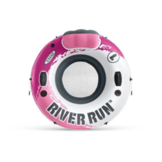 Надувной круг Intex River Run розовый одноместный с сетчатым дном, диаметр 135 см, Intex