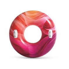 Надувной круг Волны розовый с ручками, 114 см, от 9 лет, Intex