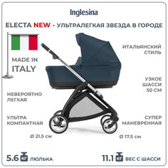 Коляска 3 в 1 i-Size Inglesina Electa New с подставкой под люльку Standup, Hudson Blue