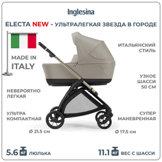 Коляска 3 в 1 i-Size Inglesina Electa New с подставкой под люльку Standup, Battery Beige