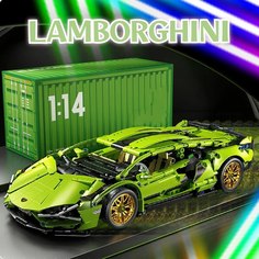 Конструктор Lamborghini Sian,зеленая 1299 Деталей Panawealth
