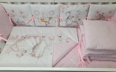Текстильный бортик для кроватки Bortiki-solnyshko-moe розовый
