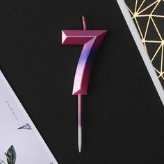 Свеча в торт цифра "7", в пакете Страна Карнавалия