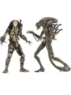 Фигурки Чужой воин ксеноморф и Хищник охотник без маски Alien vs Predator AVP Star Friend