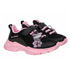Кроссовки Indigo Kids для девочек, размер RU 33, черные и розовые, 92-079A