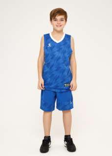 Детская баскетбольная форма KELME Basketball set KIDS синяя, размер 130