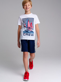 Комплект трикотажный: футболка, шорты PlayToday 12411024, 158, тёмно-синий, белый