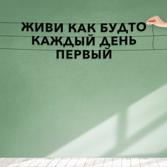 Гирлянда-растяжка Живи, как будто каждый день поервый VN553 черная No Brand